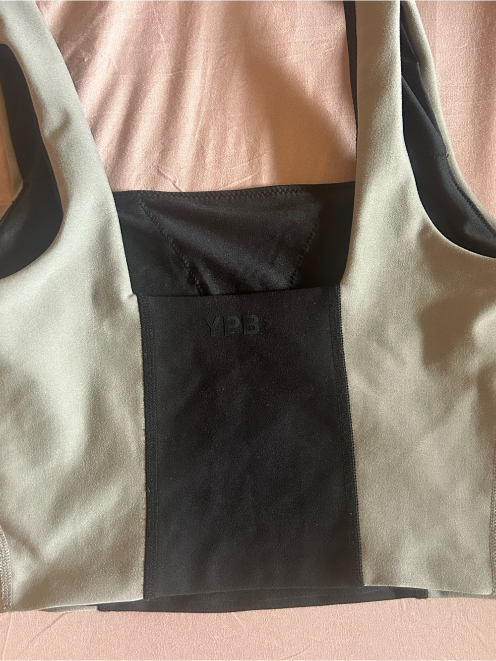 YPB Colorblock Sports Bra — Black and Olive